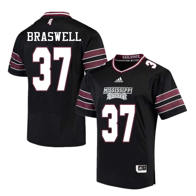 Men #37 Trey Braswell Mississippi State Bulldogs College Football Jerseys Sale-Black